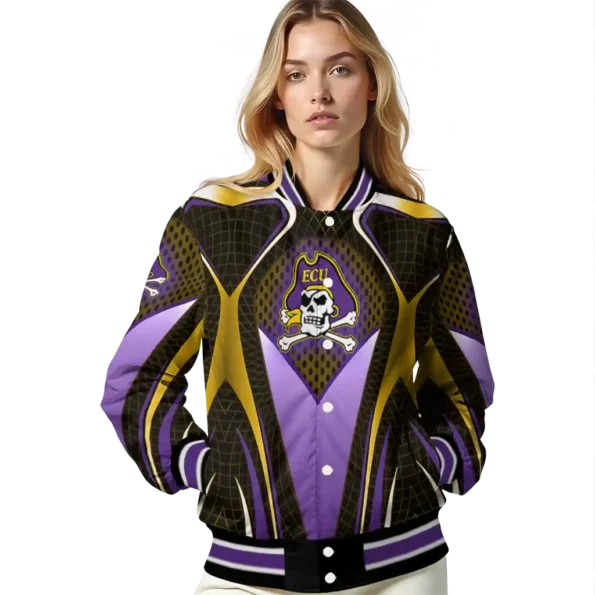 custom east carolina pirates mesh chest gold black varsity jacket latest model.webp