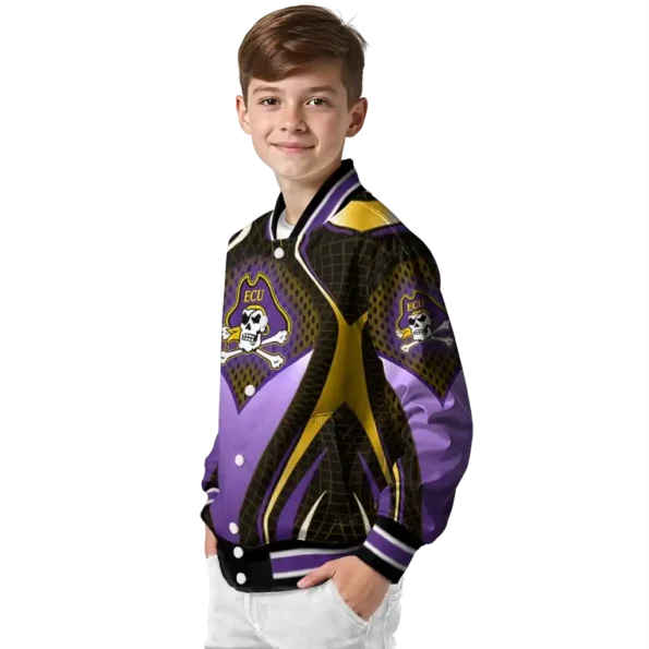 custom east carolina pirates mesh chest gold black varsity jacket trendy.webp