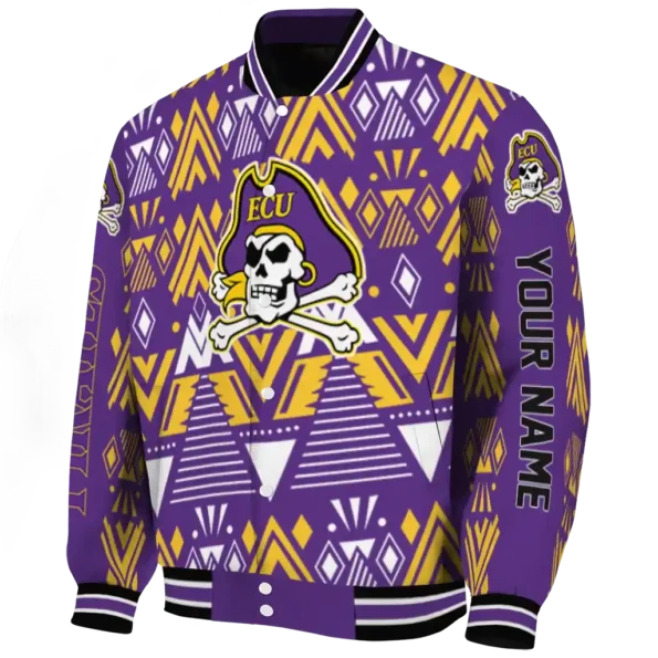 custom east carolina pirates pyramid shapes purple varsity jacket best selling.webp