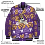 custom east carolina pirates pyramid shapes purple varsity jacket best selling.webp
