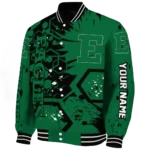 custom eastern michigan eagles hexagon cluster green black varsity jacket best selling.webp