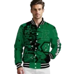 custom eastern michigan eagles hexagon cluster green black varsity jacket best selling.webp