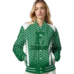 custom eastern michigan eagles hexagon grid green varsity jacket best selling.webp