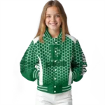 custom eastern michigan eagles hexagon grid green varsity jacket best selling.webp