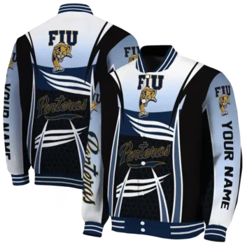 custom fiu panthers mesh effect blue black varsity jacket fashion forward.webp