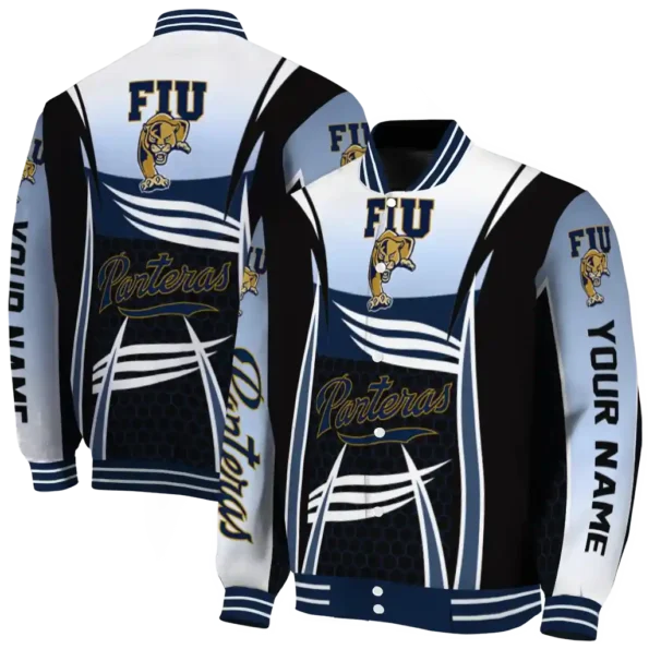 custom fiu panthers mesh effect blue black varsity jacket fashion forward.webp