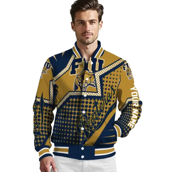 custom fiu panthers star burst blue varsity jacket high quality.webp