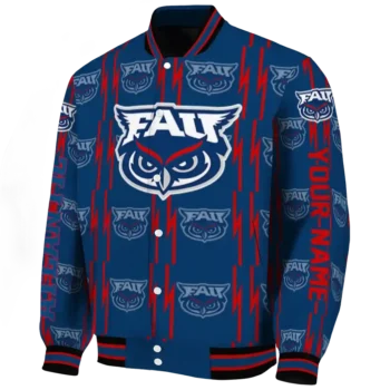 custom florida atlantic owls bolt stripe blue varsity jacket best selling.webp