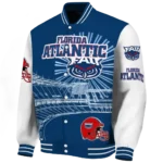 custom florida atlantic owls ferris arena blue white varsity jacket best selling.webp