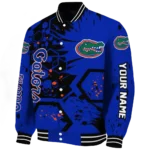 custom florida gators hexagon cluster blue black varsity jacket best selling.webp