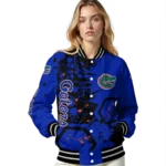 custom florida gators hexagon cluster blue black varsity jacket best selling.webp