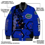 custom florida gators hexagon cluster blue black varsity jacket best selling.webp