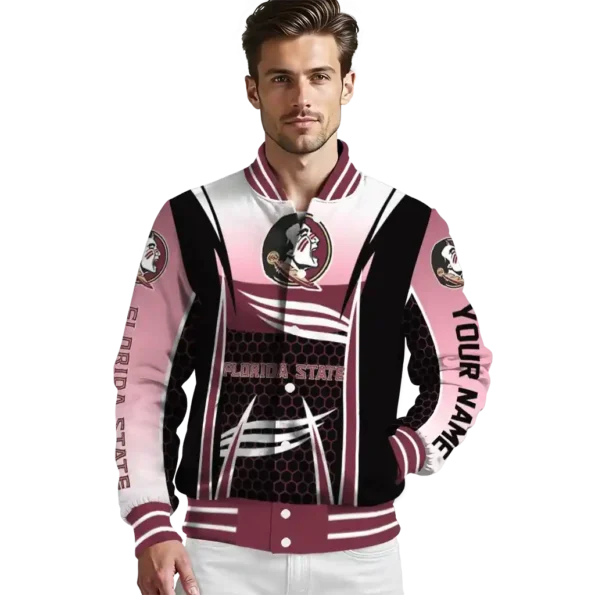 custom florida state seminoles mesh effect garnet black varsity jacket high quality.webp