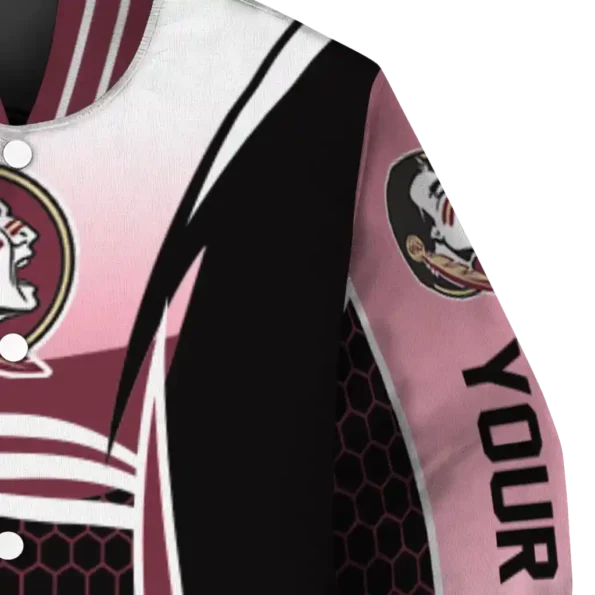custom florida state seminoles mesh effect garnet black varsity jacket premium grade.webp