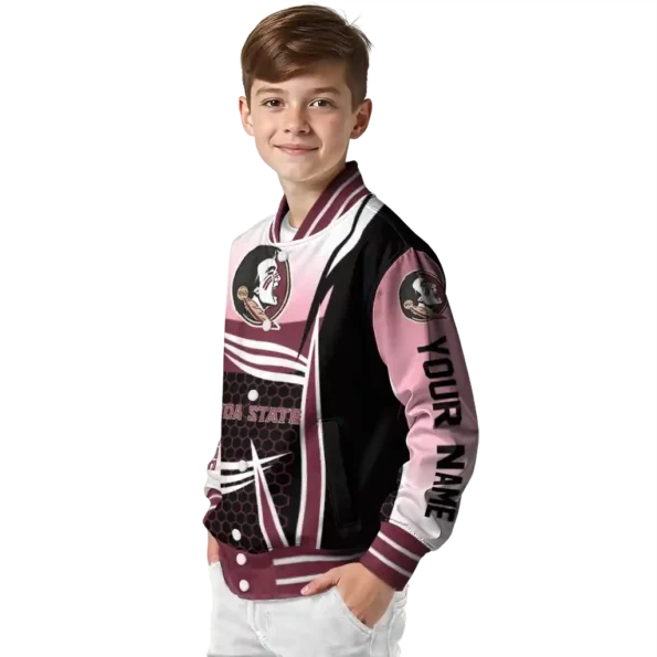 custom florida state seminoles mesh effect garnet black varsity jacket trendy.webp