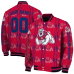 custom fresno state bulldogs bolt stripe red varsity jacket best selling.webp