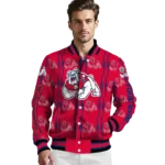 custom fresno state bulldogs bolt stripe red varsity jacket best selling.webp