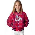 custom fresno state bulldogs bolt stripe red varsity jacket best selling.webp