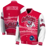 custom fresno state bulldogs ferris arena red white varsity jacket best selling.webp