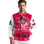 custom fresno state bulldogs ferris arena red white varsity jacket best selling.webp