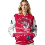 custom fresno state bulldogs ferris arena red white varsity jacket best selling.webp