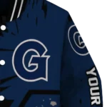 custom georgetown hoyas hexagon cluster blue black varsity jacket best selling.webp