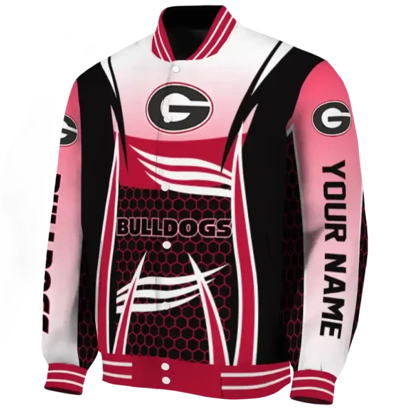 custom georgia bulldogs mesh effect red black varsity jacket best selling.webp