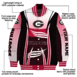 custom georgia bulldogs mesh effect red black varsity jacket best selling.webp