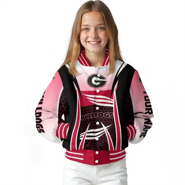 custom georgia bulldogs mesh effect red black varsity jacket top rated.webp