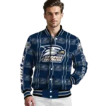 custom georgia southern eagles bolt stripe blue varsity jacket best selling.webp