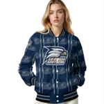 custom georgia southern eagles bolt stripe blue varsity jacket best selling.webp