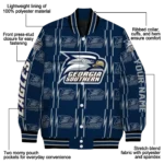 custom georgia southern eagles bolt stripe blue varsity jacket best selling.webp