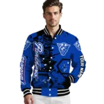 custom georgia state panthers hexagon cluster blue black varsity jacket best selling.webp