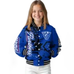 custom georgia state panthers hexagon cluster blue black varsity jacket best selling.webp