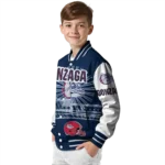 custom gonzaga bulldogs ferris arena blue white varsity jacket best selling.webp
