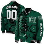 custom hawaii rainbow warriors hexagon cluster green black varsity jacket best selling.webp