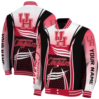custom houston cougars mesh effect red black varsity jacket fashion forward.webp