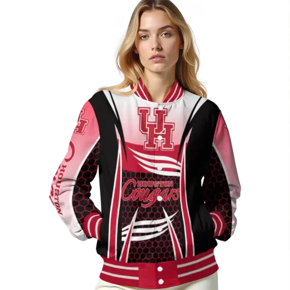 custom houston cougars mesh effect red black varsity jacket latest model.webp