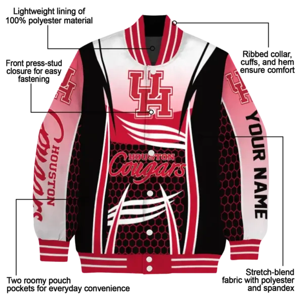custom houston cougars mesh effect red black varsity jacket new arrival.webp