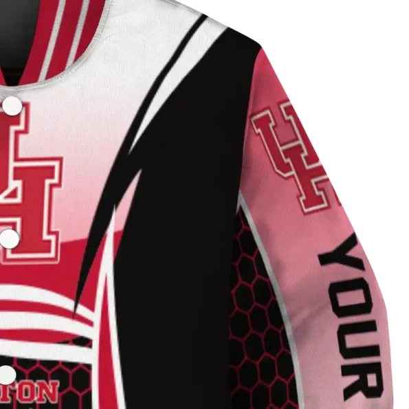 custom houston cougars mesh effect red black varsity jacket premium grade.webp