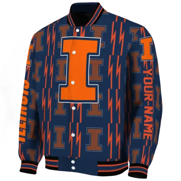 custom illinois fighting illini bolt stripe blue varsity jacket best selling.webp