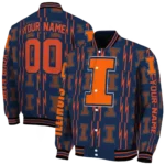 custom illinois fighting illini bolt stripe blue varsity jacket best selling.webp