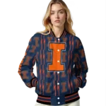 custom illinois fighting illini bolt stripe blue varsity jacket best selling.webp