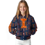 custom illinois fighting illini bolt stripe blue varsity jacket best selling.webp