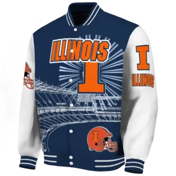 custom illinois fighting illini ferris arena blue white varsity jacket best selling.webp
