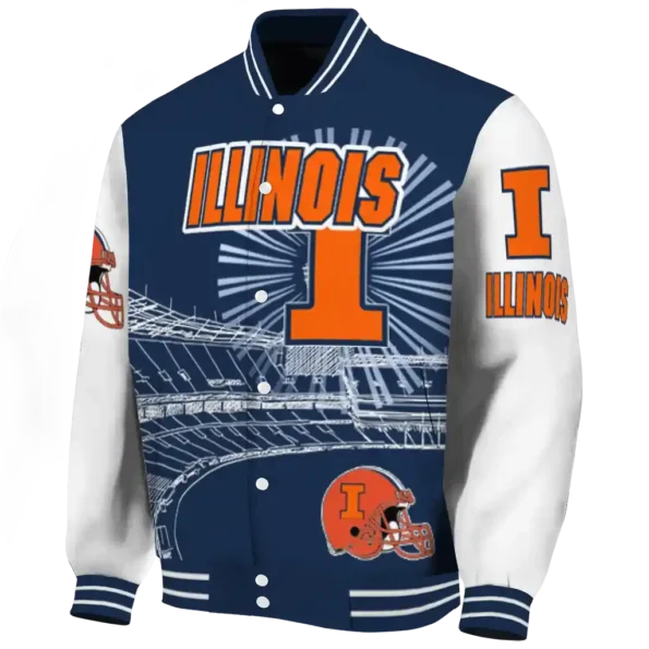 custom illinois fighting illini ferris arena blue white varsity jacket best selling.webp