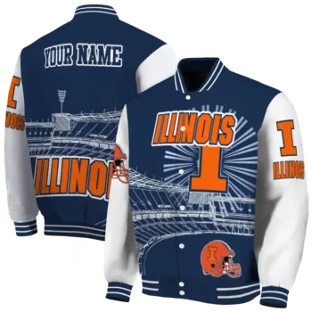 custom illinois fighting illini ferris arena blue white varsity jacket fashion forward.webp