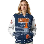 custom illinois fighting illini ferris arena blue white varsity jacket best selling.webp