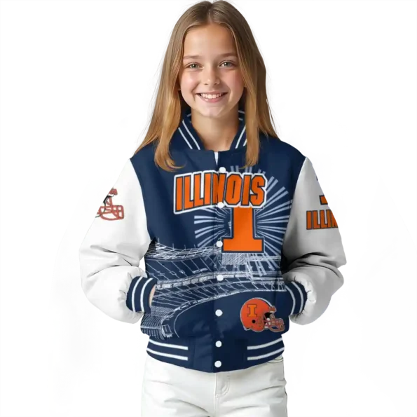 custom illinois fighting illini ferris arena blue white varsity jacket top rated.webp