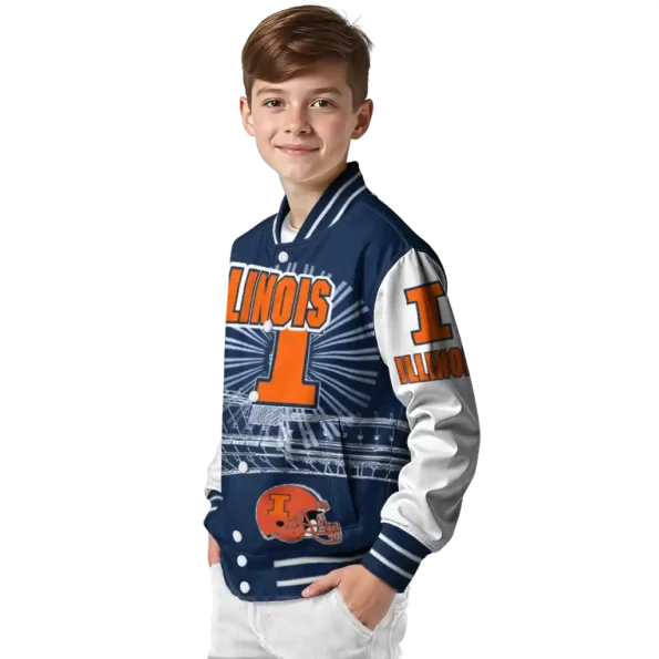 custom illinois fighting illini ferris arena blue white varsity jacket trendy.webp